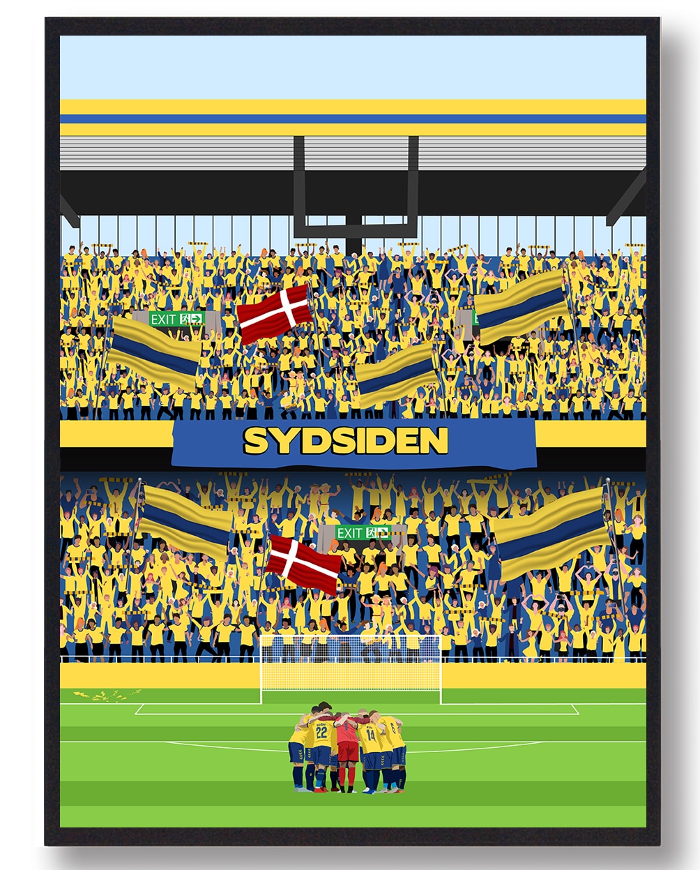 Brøndby Fodboldplakat – Jubelstemning fra Stadion!