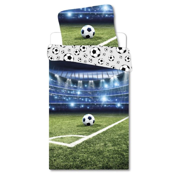Fodbold sengetøj 140x200 – Vendbart design til fans