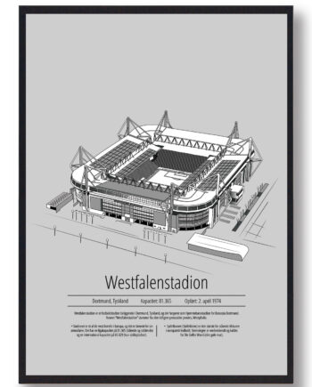 Westfalenstadion Dortmund Grå - Plakatdyr.dk Voresfodbold