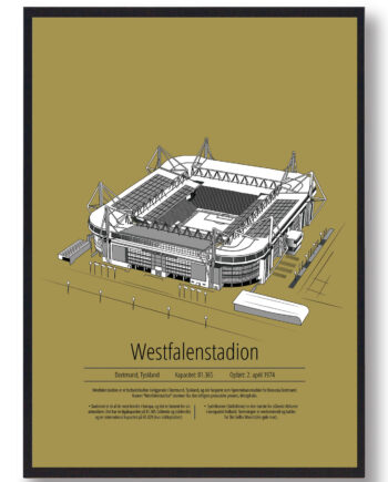Westfalenstadion Dortmund Gul - Plakatdyr.dk Voresfodbold