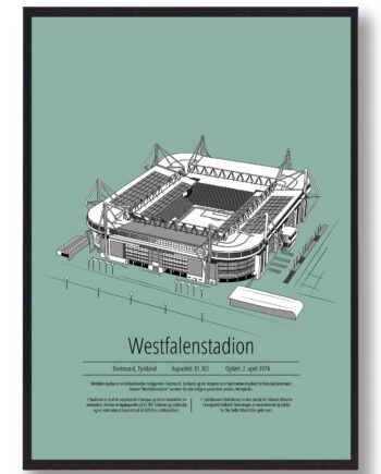 Grøn Westfalenstadion Dortmund Mint - Plakatdyr.dk Voresfodbold