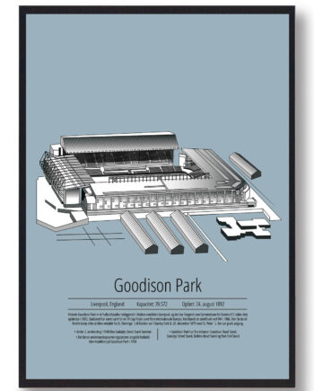 Blå Goodison Park Everton Lyse - Plakatdyr.dk Voresfodbold