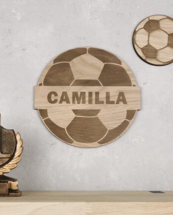Fodbold Navneskilt Træ - Voresfodbold