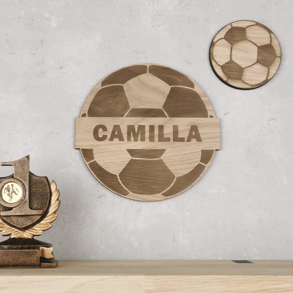 Fodbold Navneskilt Træ - Voresfodbold