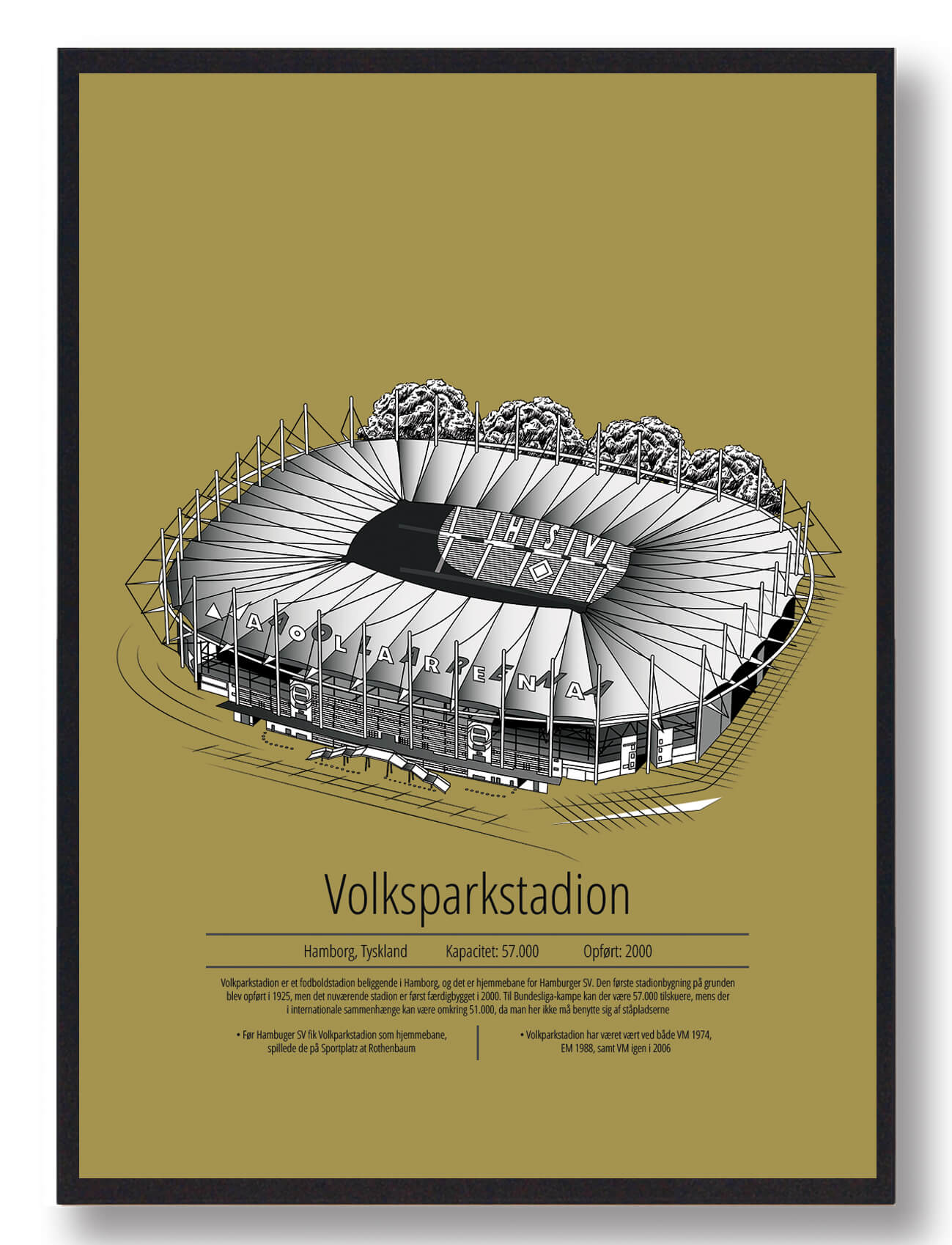 Volksparkstadion Hamburg Gul - Plakatdyr.dk Voresfodbold