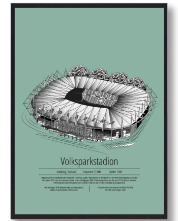Grøn Volksparkstadion Hamburg Mint - Plakatdyr.dk Voresfodbold