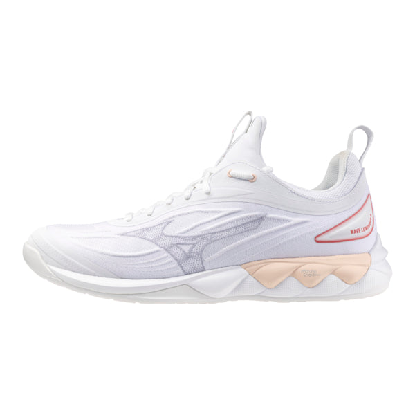 Hvid Mizuno Wave Luminous Women White Aleutian Cloud Pink - Mizuno Voresfodbold - 5059431855036