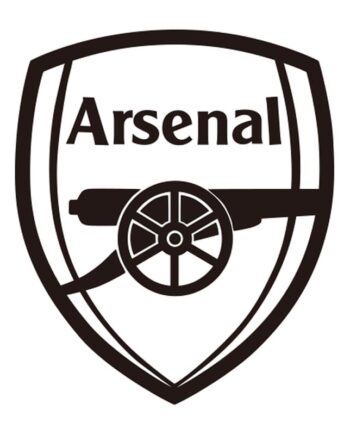 Sort Fodbold Wallsticker Stort Arsenal Logo 68x58cm - Voresfodbold