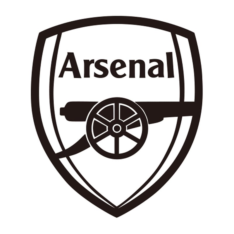 Sort Fodbold Wallsticker Stort Arsenal Logo 68x58cm - Voresfodbold
