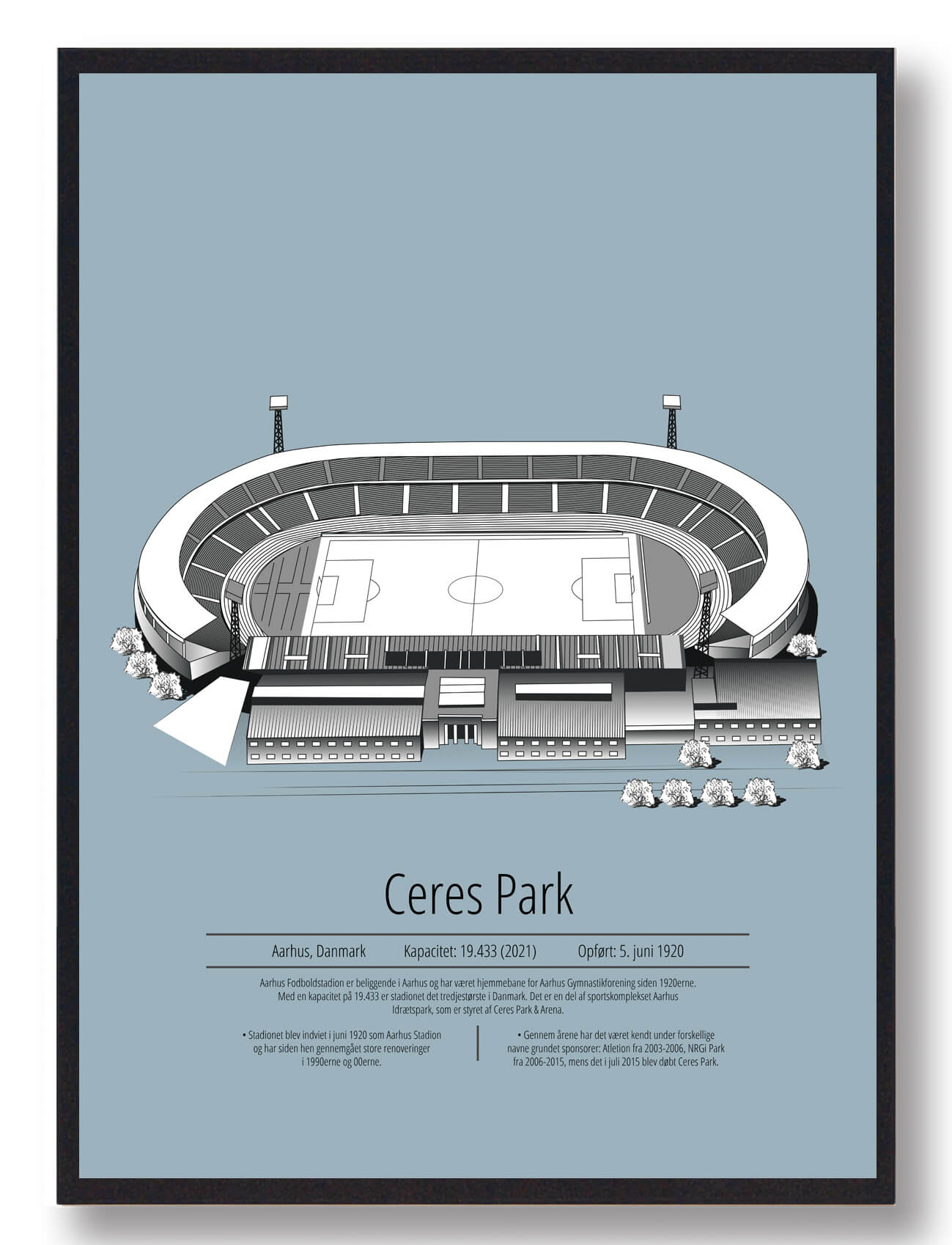 Blå Agf Aarhus Lyse - Plakatdyr.dk Voresfodbold