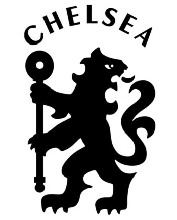 Sort Fodbold Wallsticker Chelseas Velkendte Løve 60x80cm - Voresfodbold