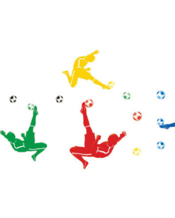 Fodbold Wallsticker Saksespark Flotte Farver 90x60cm - Voresfodbold