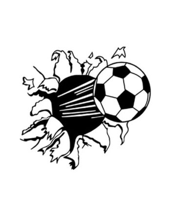 Fodbold Wallsticker Fodbold Der Flyver Igennem Væggen 48x45cm - Voresfodbold