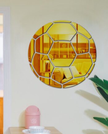 Fodbold Spejl Selvklæbende Akryl Spejl Klistermærker Klassisk Design Gold 30cm - Voresfodbold