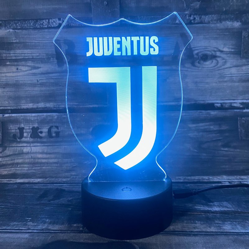 Juventus Fodbold Lampe Lyser Farver - Lukaki.dk Voresfodbold
