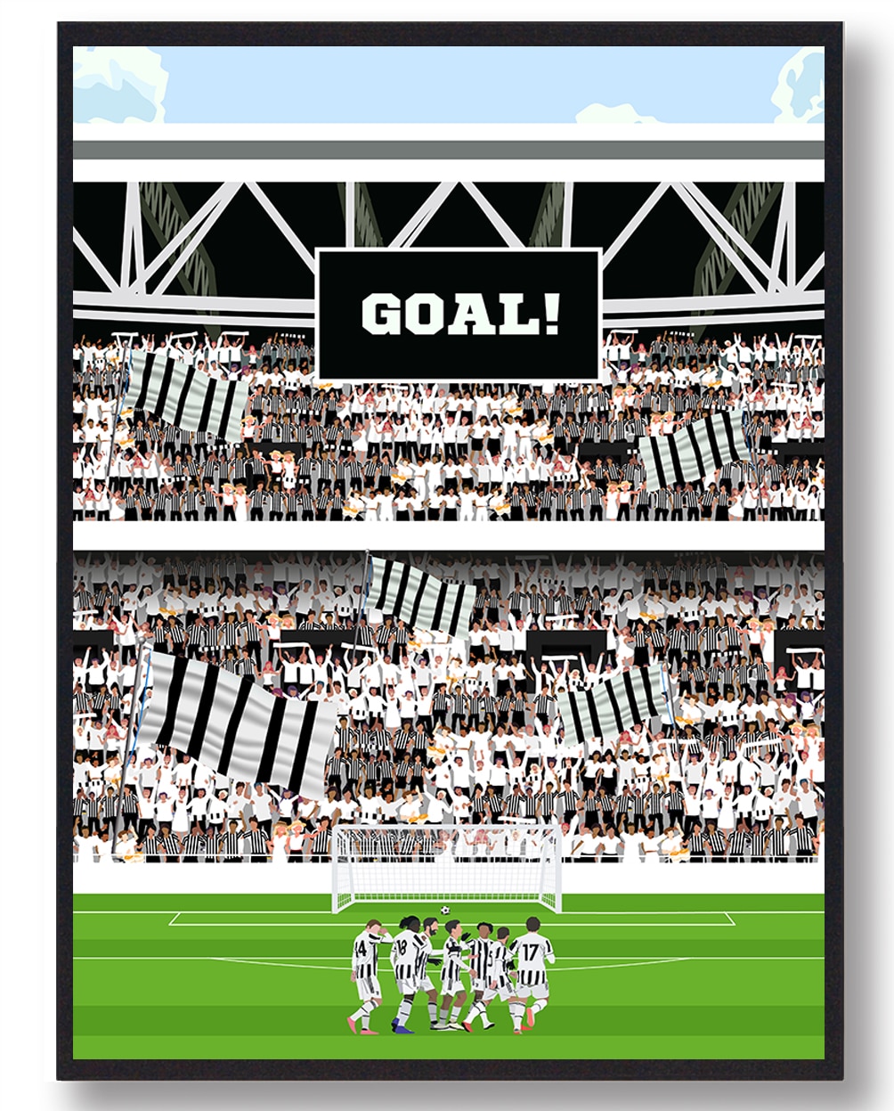 Juventus Fans Fodboldplakat - Plakatdyr.dk Voresfodbold