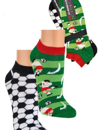 Hvid Par Sjove Ankelstrømper Med Fodbold Motiver - Socks 4 Fun Voresfodbold