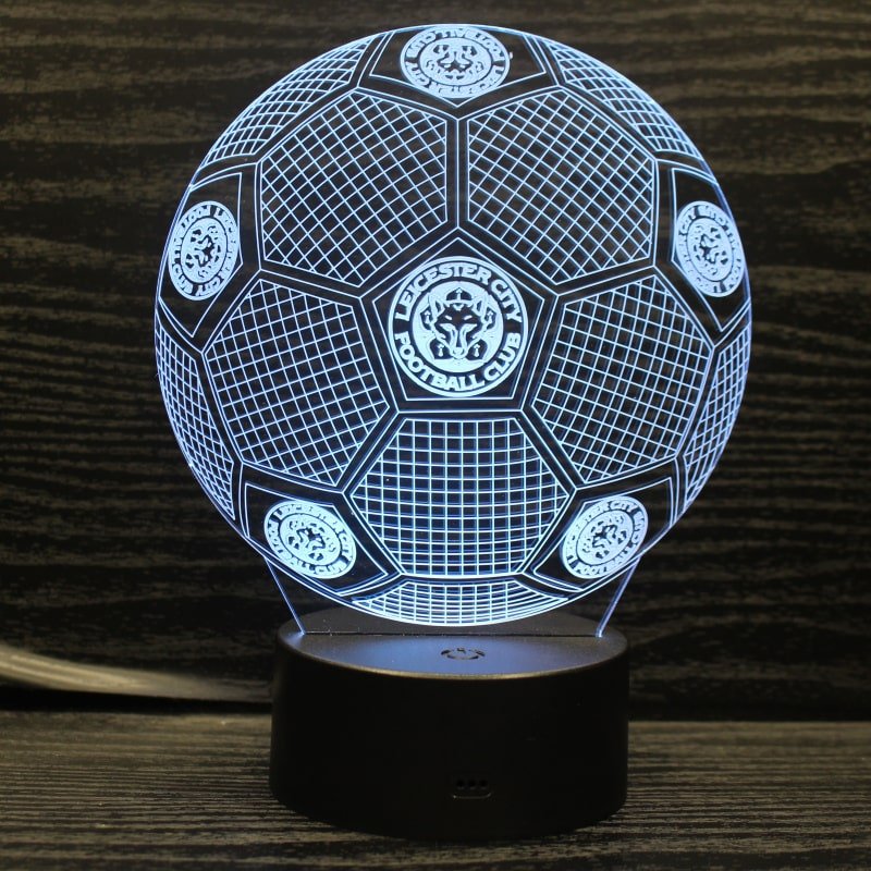 Leicester Fodbold Lampe Lyser Farver - Lukaki.dk Voresfodbold