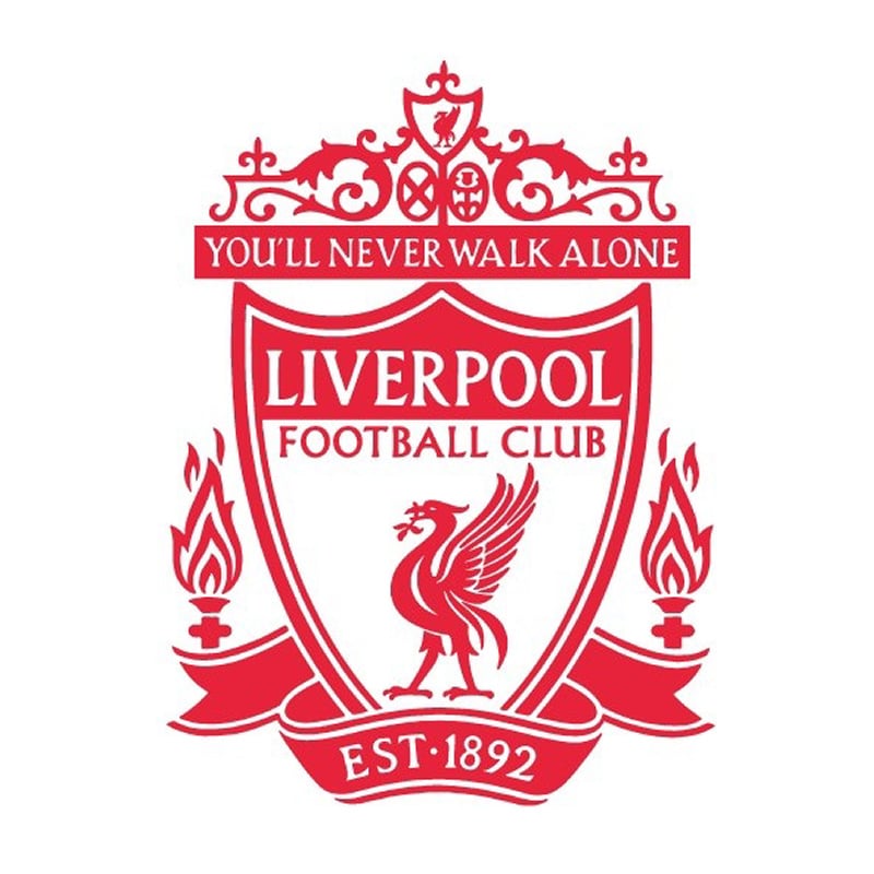 Liverpool Wallsticker Stort Liverpool Logo Som Fodbold Wallsticker Rød - Voresfodbold