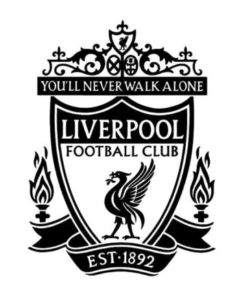 Sort Liverpool Wallsticker Stort Liverpool Logo Som Fodbold Wallsticker - Voresfodbold