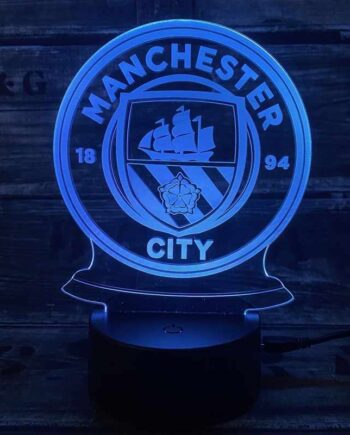 Manchester City Fodbold Lampe Lyser Farver - Lukaki.dk Voresfodbold  - 5740038501500
