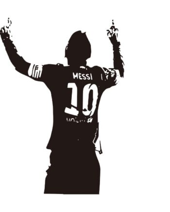 Stor Messi Takker Højere Magter Flot Fodbold Wallsticker 82x58cm - Voresfodbold