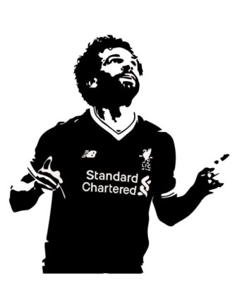 Mohamed Salah Scoring Flot Fodbold Wallsticker 62x57cm - Voresfodbold