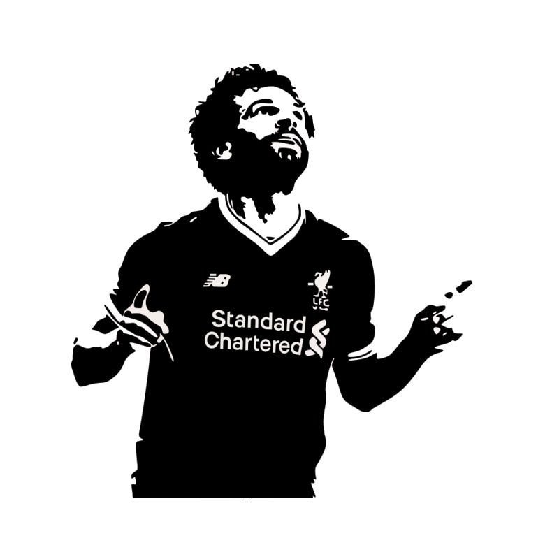 Mohamed Salah Scoring Flot Fodbold Wallsticker 62x57cm - Voresfodbold
