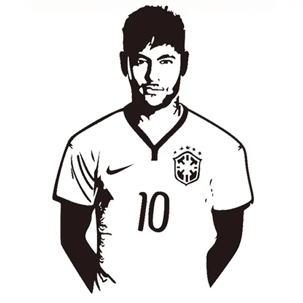 Neymar Wallsticker Flot Fodbold Wallsticker 83x58cm - Voresfodbold
