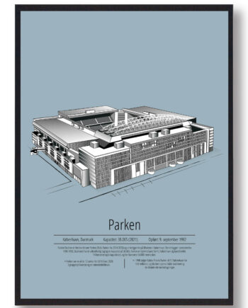 Blå København Fck Parken Lyse - Plakatdyr.dk Voresfodbold