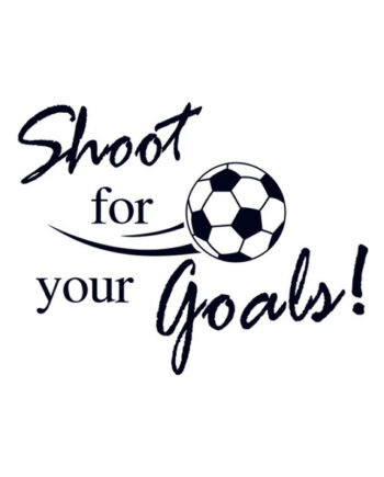 Fodbold Wallsticker Flyvende Fodbold Shoot For Your Goals 60x80cm - Voresfodbold