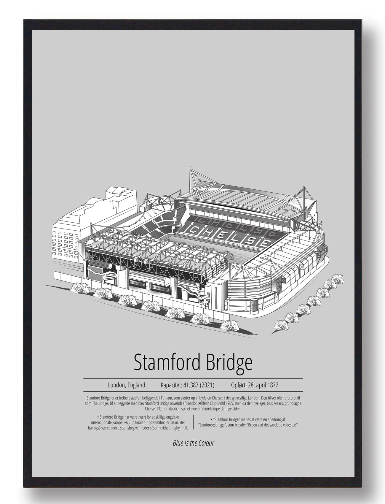 Stamford Bridge Chelsea Grå - Plakatdyr.dk Voresfodbold